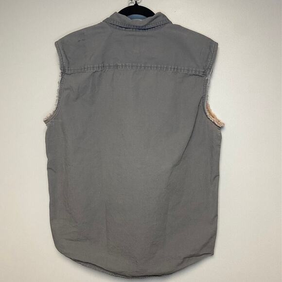 Harley-Davidson Mens Grey Blowout Sleeveless Button-Up Shirt Sz. M - Picture 2 of 8